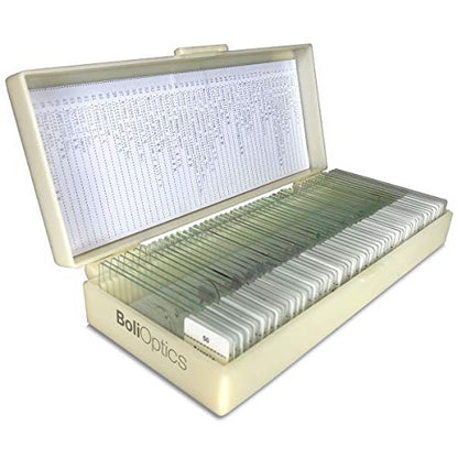BoliOptics 50 Prepared Microscope Slides General Biology Specimen Set Plant Animal Human Anatomy Cells for Students Hobbyists Beginners Kids Homeschool, SL39901007