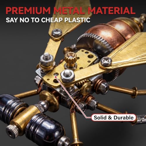 3D Metal Model Kits Puzzle for Adults Steampunk 160+ Parts Assembly DIY Electric Mechanical Insect Fly Christmas & Birthday Gift for Father Men Teens (Fly) - style: Fly