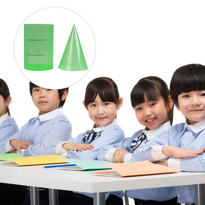 SHINEOFI Cylinder Cone Mathematical Volume Ratio Demonstrator Geometric Model Teaching Tools for Cone and Cylinder Math 3D Shapes Learning Classroom Volume Exploration 5.90 X 3.93 X 3.93 in