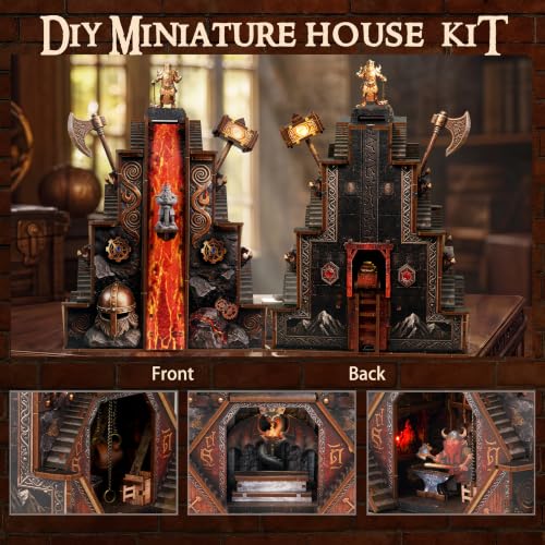 NookMaster Book Nook Kit with LED Light DIY Miniature Dollhouse for Adults - color: Ironpeak Forgeworks