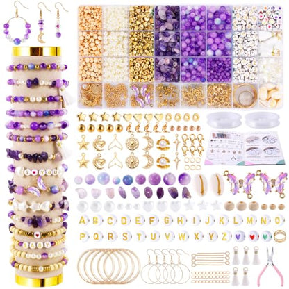 Wurosi Jewelry Making Supplies Kit, Bracelet Making Kit for Adult - color: Purple