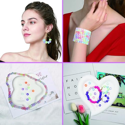 LIS HEGENSA 24Color 1000PCS Kandi Pony Beads Bracelets Jewelry Making Kits - size: 24Color(1000PCS)