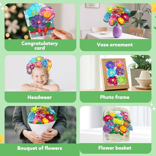 Paper Flower Science Kit, Kids DIY Arts and Crafts Color Changing Flowers Set, Flower-Dyeing Science for Kids Age 8-12, Magic Flowers Paper for Girls 6 7 8 9 10 11 yr Birthday Valentines Day Gifts