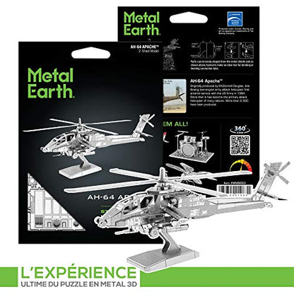 Fascinations Metal Earth AH-64 Apache 3D Metal Model Kit