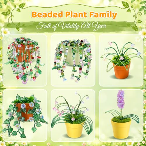 Deluxe Beaded Plant Kit, DIY Forever Plant Gift Kit with Video Tutorials - color: Forever Plant Gift Collection - Deluxe Kit