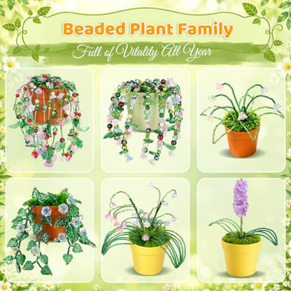 Deluxe Beaded Plant Kit, DIY Forever Plant Gift Kit with Video Tutorials - color: Forever Plant Gift Collection - Deluxe Kit