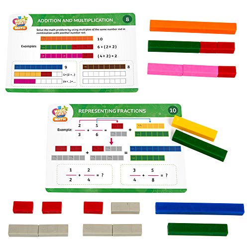 Kids First Math: Number Rods Math Kit w/Activity Cards | Develop Skills in Counting, Sorting, Sequencing, Graphing, Measuring & More | Visual Hands-on Math for At-Home or Classroom Learning, Ages 3+