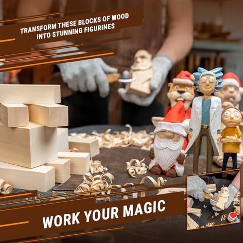 BeaverCraft BW7 Basswood Carving Blocks S15 Wood Carving Kit Wood Whittling Kit for Beginners Kids