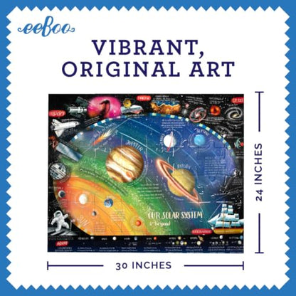 eeBoo Solar System 48 Giant Piece Children's Puzzle, 30" x 24" - style: Solar System & Beyond