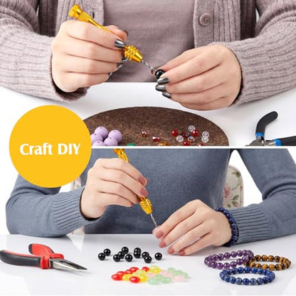 Vinsot 95 Pcs Micro Drill Bits Set with Pin Vise Hand Drill, Gold - color: Gold