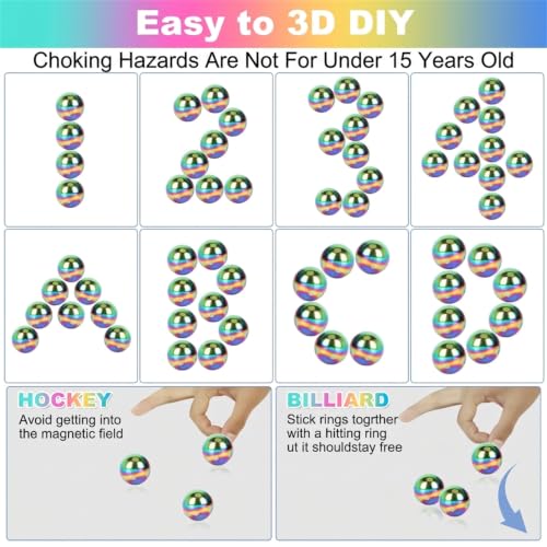 10Pcs Rainbow Hematite Magnetic Stone Kit, DIY Round Polished Magnets for Home Office Kitchen, Educational Science Kit for Wall Stickers, Building Gadgets for Gift - color: 10pcs Rainbow Round Stone