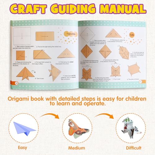 Pigipigi Kids Craft Origami Paper | 160 Pcs Origami Kit for Kids Ages 5-12