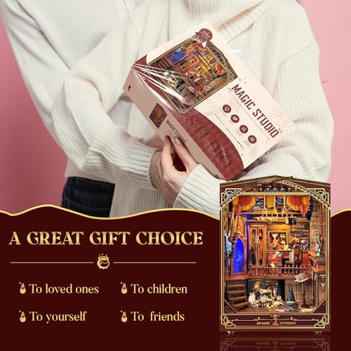 Book Nook Kit DIY Miniature House 3D Wooden Puzzle - Magic Studio - color: Magic Studio