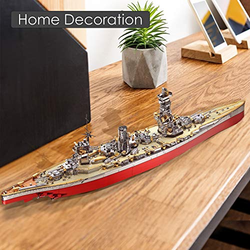 Piececool 3D Metal Puzzle Warship Model Kits, Fuso Battleship Military Watercraft Model Building Kits for Adults, DIY 3D Puzzle for Famliy Time, Great Gift-330 Pcs - color: Fuso