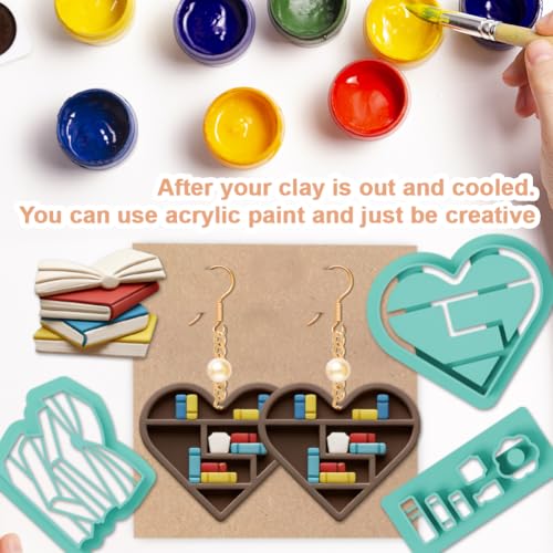 14Pcs Mini Bookshelf Polymer Clay Cutters Book Polymer Cutter - color: Book Elements