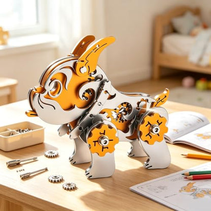 3D Metal Model Kits,Mechanical Bulldog Stainless Steel Gifts Toys - color: A6-bulldag