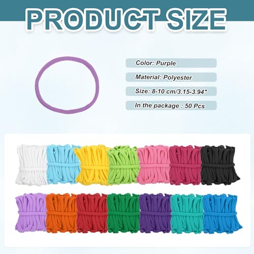MECCANIXITY 50 Pcs Potholder Loom Refill Loops, Elastic Potholder Weaving Refill Loops Knitting Kit Supplies in Rainbow Colors for Girls Beginners DIY Crafts 7" Weaving Loom, Purple - color: Purple