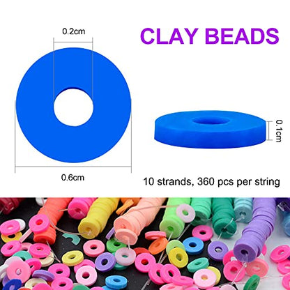 MIIIM 3600 PCS 10 Strands Polymer Clay Beads for Jewelry Making, Vinyl Heishi Beads 6mm for Surfer Bracelets Necklace Making (Khaki Cream) - color: Khaki Cream