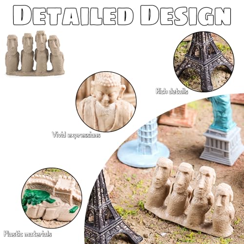 SCAHOW World Famous Building Models for Kids Toddlers 3 4 5 6 7 Years Old, 17pcs Landmark Architecture Toy Figurines,Edcucational Learning Toy Figure for Boys and Girls