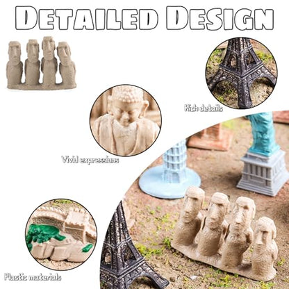 SCAHOW World Famous Building Models for Kids Toddlers 3 4 5 6 7 Years Old, 17pcs Landmark Architecture Toy Figurines,Edcucational Learning Toy Figure for Boys and Girls