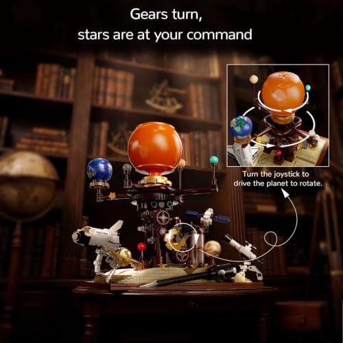 Spinning Solar System Space Building Kit with Rotating Planet Model