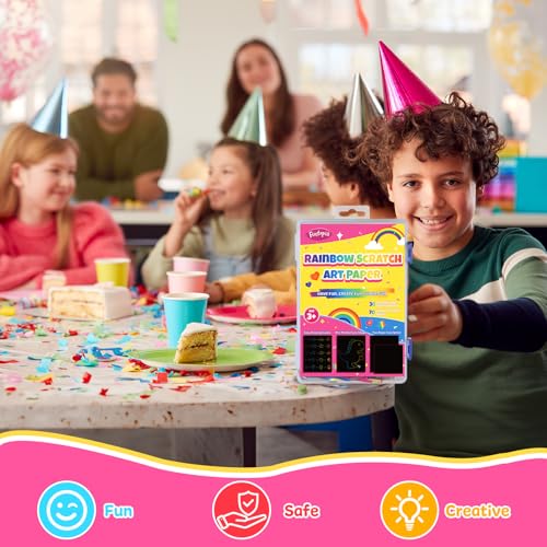 240 Sheets Rainbow Scratch Paper, Scratch Art for Kids Ages 4 5 6 7 8 9 10 - color: 240 Sheets