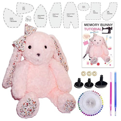 Topapfo 18 Inch Memory Bunny Patterns Templates for Sewing with Instruction, Beginners Friendly Stuffed Animal Easter Bunny Patterns Stencil Rulers Set
