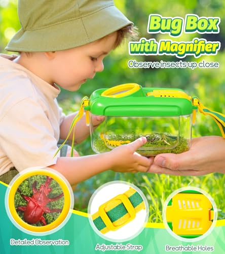 Bug Catcher for Kids, 17 PCS Bug Catching Kit with Bug Collector Toy Bugs - style: 17-Piece Set