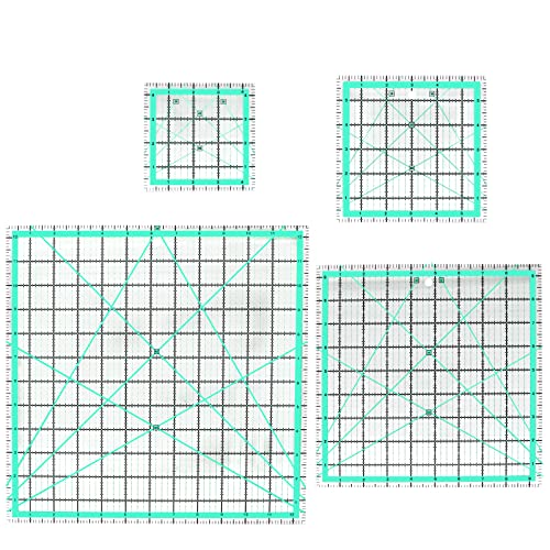 MANUFORE Quilting Ruler 4-Piece Square Sewing Acrylic Ruler Quilting Tools - style: 4pcs Square IN