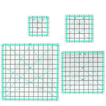 MANUFORE Quilting Ruler 4-Piece Square Sewing Acrylic Ruler Quilting Tools - style: 4pcs Square IN