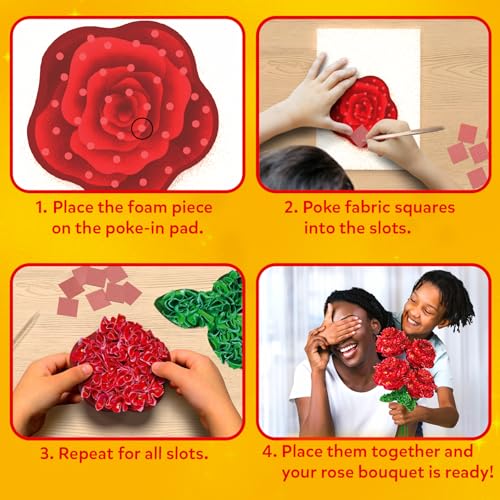 Skillmatics Poke-in Art – Rose Bouquet, Wood Craft Kit, Gift for Kids - style: 8. Rose Bouquet