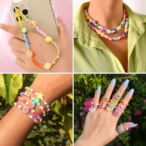 Elecrelive 50Pcs Orange Slice Loose Beads Fruit Theme Polymer Clay Beads Food Spacer Charms 10x4.5mm for Necklace Bracelets Earrings Key Chains Making - color: Orange