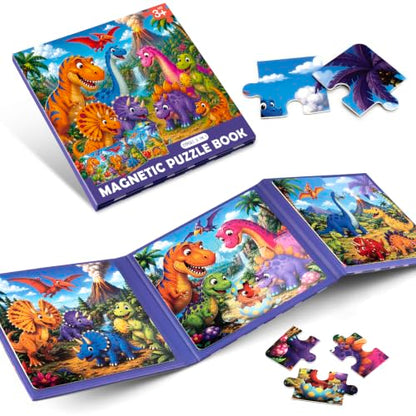 Biarek Dinosaur Magnetic Puzzles for Kids 3-5, 37-Piece Travel Set - color: Dinosaur - 37 Pieces