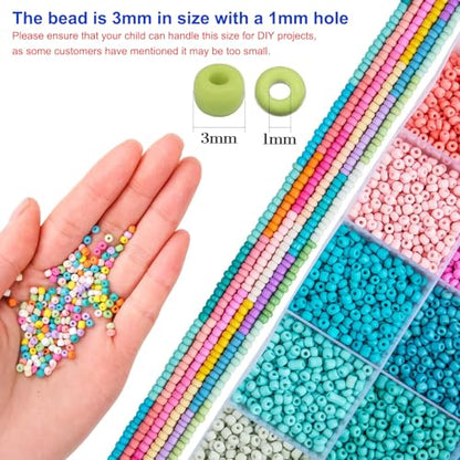 TEXGIZRLY 3mm Seed Beads for Bracelet Jewelry Making Bracelet Making Kit - color: 24 Colors