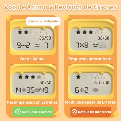 alilo Math Games for Kids Ages 5-12, Portable Spanish Math Toys for Travel - color: Yellow-spanish