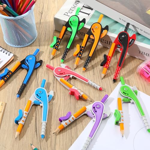 Zonon 12 Pcs Student Math Geometry Compass Bulk 6 Inch Drawing Tool Set