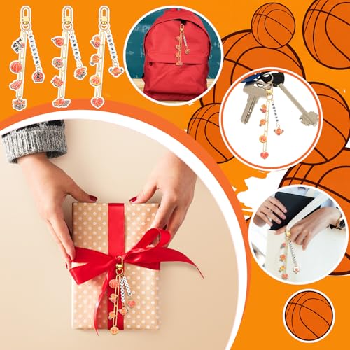CraftyDream 558Pcs Basketball Charm Keychain Making Kit Name Bead DIY Craft - style: Basketball