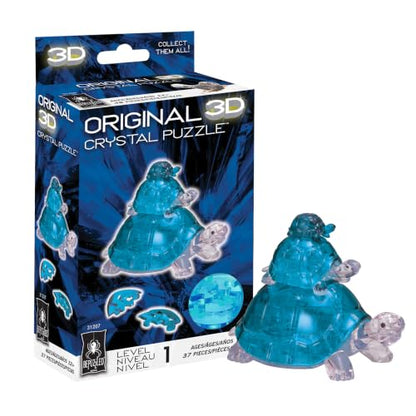 Turtles Standard Original 3D Crystal Puzzle from BePuzzled, 3 Dimensional Crystal Puzzles and Brainteasers for Puzzlers and Collectors Ages 12 and Up, and Display Item , Blue - color: Blue