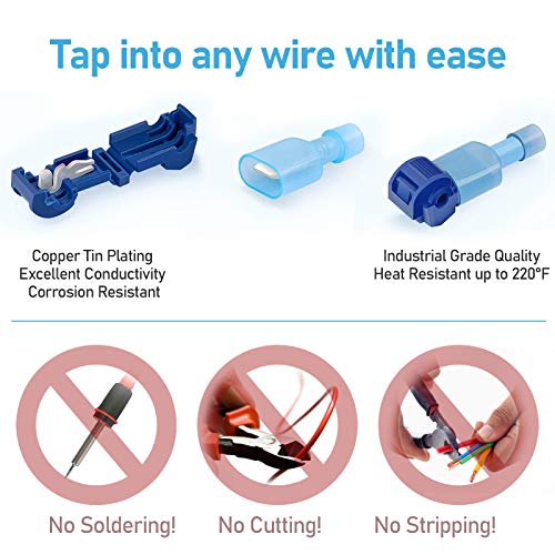 TICONN T Tap Wire Connectors, T Wire Quick Splice Connector, T Connectors for Wiring with Storage Case (360 Pcs) - style: 360 Pcs
