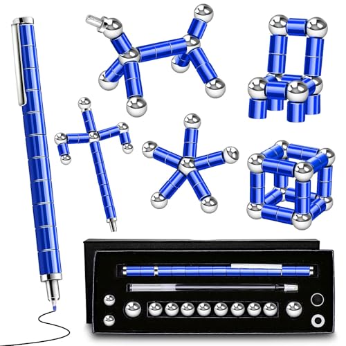 Fidget Gel Pen Gifts for Teens, Cool Gadget for Men Office Desk Accessories - color: Blue