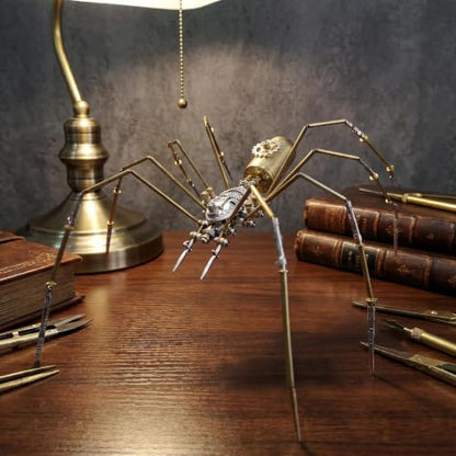 Retro Steampunk Mechanical Insect Craft – 140+ Parts 2-3 Hours Build Time 96% Success Rate 3D Metal Spider Puzzle Unique for 14+ Teens Men Adults Desk Ornament (Frons Spider) - style: Frons Spider