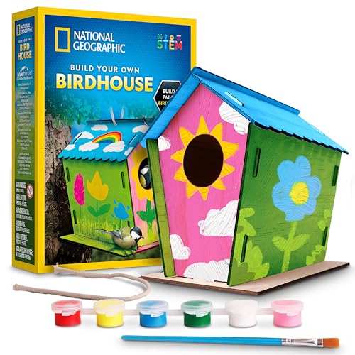 National Geographic Build Your Own Wooden Birdhouse Craft Kit for Kids - style: DIY Birdhouse