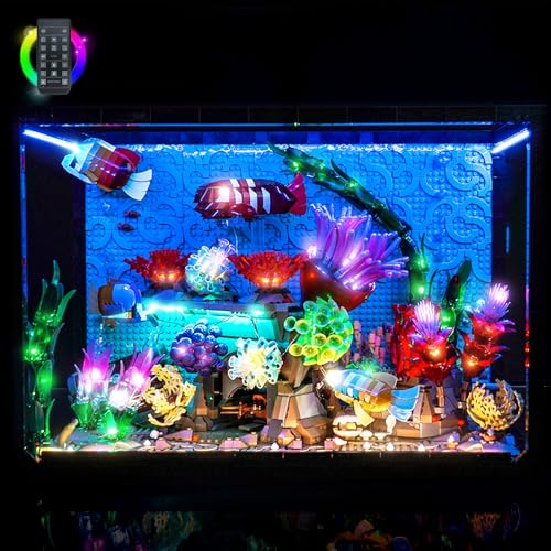 LocoLee Light kit Compatible with Lego 10366 Tropical Aquarium - No Model Only Light, LED Lighting Accessories Compatible with Lego Icons Aquarium 10366 Fish Tank (RC Version)