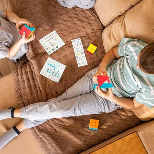3x3 Speed Cube Set, Stickerless Puzzle Cubes with 2x2 and Pyramid - style: Stickerless