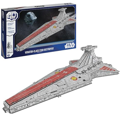 4D Build Star Wars Deluxe Venator-Class Star Destroyer 3D Model Kit, Star Wars Collectibles & Desk Decor, Adult Puzzle, Building Toys, 288 Pieces, 3D Puzzles, Gift Ideas for Ages 12 & Up - style: Deluxe Venator-Class Star Destroyer 288 pcs