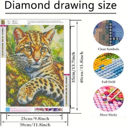 BYGFHLYW 5D Cat Diamond Painting Kit for Adults, Animal Diamond Art Kits - color: KM1231-1