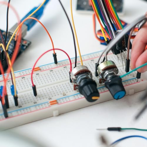 Solderless Breadboard Ultimate Kit - 4PCS 830/400 Tie Points Boards + 130 Jumper Wires | ABS Plastic with Tin-Plated Contacts, Compatible with Arduino, Raspberry Pi & Electronics Projects