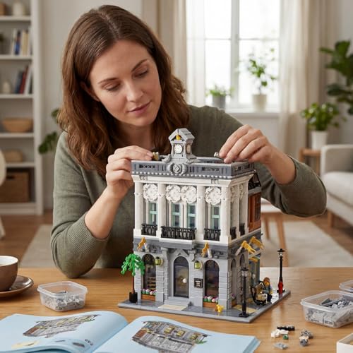 European City Bank Modern Modular Mini Building Set 2080PCS - style: Mini European City Bank