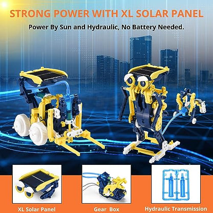 STEM Projects 11-in-1 Solar Robot Toy for Kids Ages 8-12, Science Kits Educational Robotics to Build, Christmas Birthday Gifts for 8 9 10 11 12 13 14 Year Old Boys Girls Teens.