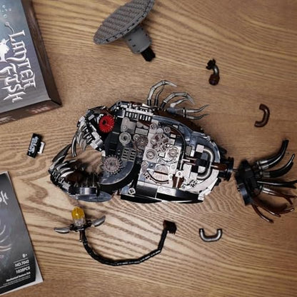 Mechanical Angler Fish Building Set, Compatible with Lego for Adult, Creative Ocean Perfect as an Office or Home décor for Adults(1038PCS) - style: Lantern
